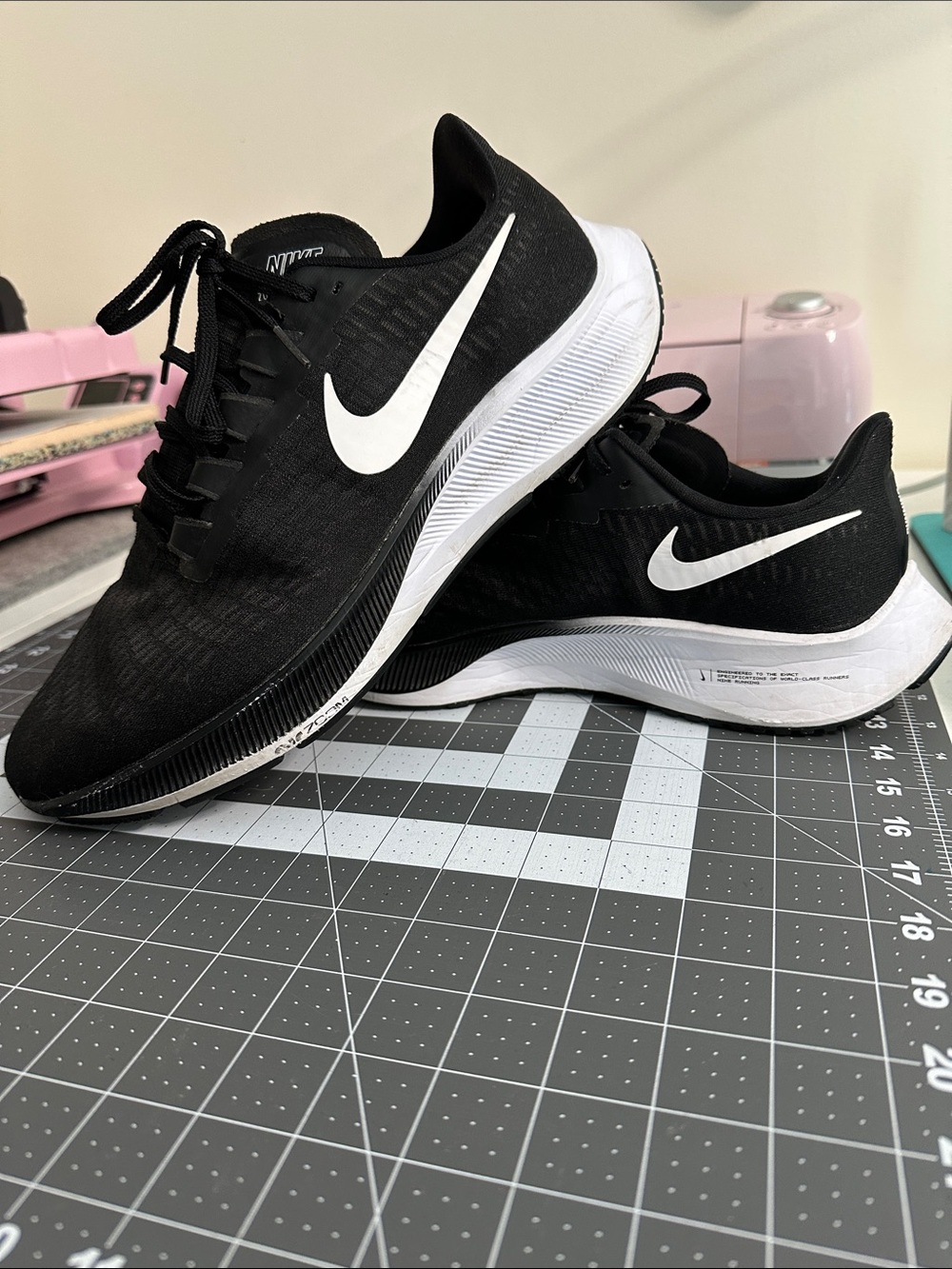 Nike Zoom Pegasus 37 Black and White Casual Running Sneakers-11.5